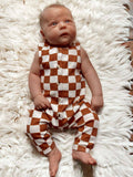 SIIX Collection - Stracciatella Checkerboard / Organic Bay Jumpsuit (Baby)
