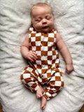 SIIX Collection - Stracciatella Checkerboard / Organic Bay Jumpsuit (Baby)