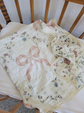 Bows and Florals Patchwork QUILTED 6 Layer Gauze Blanket
