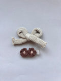 Knitted Bow Clip Set