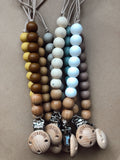 Wood and silicone pacifier clips- Clyde
