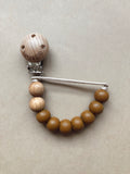 Wood and silicone pacifier clips- Clyde