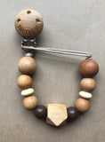 Jonah- Silicone and wood pacifier clip