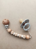 Personalized Wood Pacifier Clip- Foxy