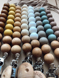 Wood and silicone pacifier clips- Clyde