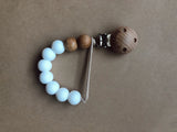 Wood and silicone pacifier clips- Clyde