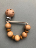 Wood and silicone pacifier clips- Egle collection