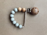 Wood and silicone pacifier clips- Clyde