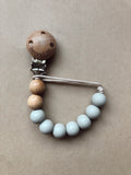 Wood and silicone pacifier clips- Clyde