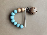 Wood and silicone pacifier clips- Clyde