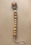 Wood Pacifier Clip- Harper