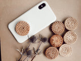 Rattan Phone Pop socket- phone grip