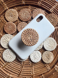 Rattan Phone Pop socket- phone grip