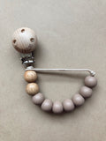 Wood and silicone pacifier clips- Clyde
