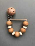 Wood and silicone pacifier clips- Egle collection