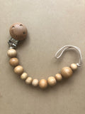 Wood Pacifier Clip- Harper