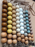 Wood and silicone pacifier clips- Clyde