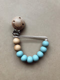 Wood and silicone pacifier clips- Clyde