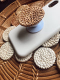 Rattan Phone Pop socket- phone grip