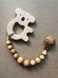 Wood Pacifier Clip- Mia