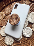 Rattan Phone Pop socket- phone grip