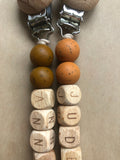 Personalized Pacifier Clip- Wood and Silicone Jude Clip