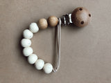 Wood and silicone pacifier clips- Clyde
