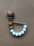 Wood and silicone pacifier clips- Clyde