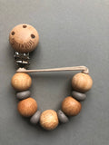 Wood and silicone pacifier clips- Egle collection