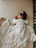 Lettie Floral QUILTED 6 Layer Gauze Blanket
