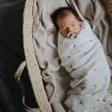 Organic Cotton Muslin Swaddle Blanket- Boats