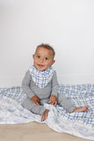 Farm Toile + Blue & Green Plaid Muslin Quilt