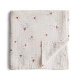 Organic Cotton Muslin Swaddle Blanket- Boats