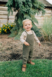 OLIVE KNIT OVERALLS