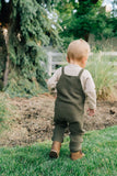 OLIVE KNIT OVERALLS