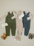 OLIVE KNIT OVERALLS