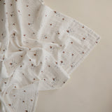 Organic Cotton Muslin Swaddle Blanket- Blooms