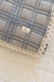New Grain -french plaid blanket - bluebell