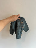 OLIVE & CRADLE - Sasha Cotton Knit 2pc Shirt and pants Baby Outfit Set: Juniper Berry