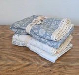 Delft Tile QUILTED 6 Layer Gauze Blanket