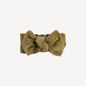 velour bow headband | fennel | organic cotton velour
