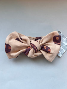 large bow elastic headband | camper | organic cotton interlock