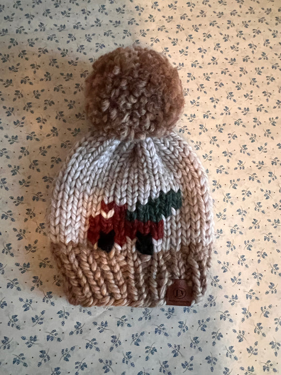 Hand knit hat 0-12m