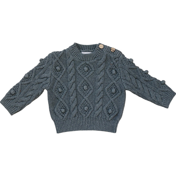 Charcoal Cable Knit Sweater