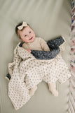 Navy Berry + Cream Berry Lace Muslin Quilt