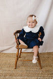 Navy Peter Pan Collar Pleated Skirt Set
