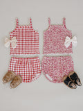 Gingham Ruched Bloomer Set