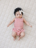 Gingham Ruched Bloomer Set
