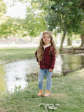 Burgundy Cable Knit Cardigan