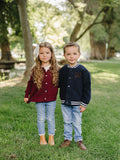 Burgundy Cable Knit Cardigan